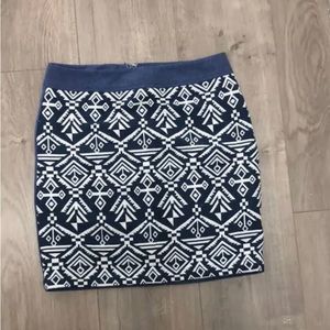 Blue Mini skirt Aztec pattern